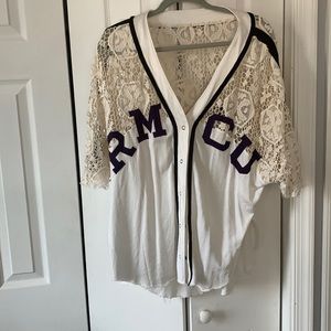 Lace jersey style tee
